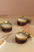 Tranquessence Scented Tin Candle in Black and Gold — G Decor
