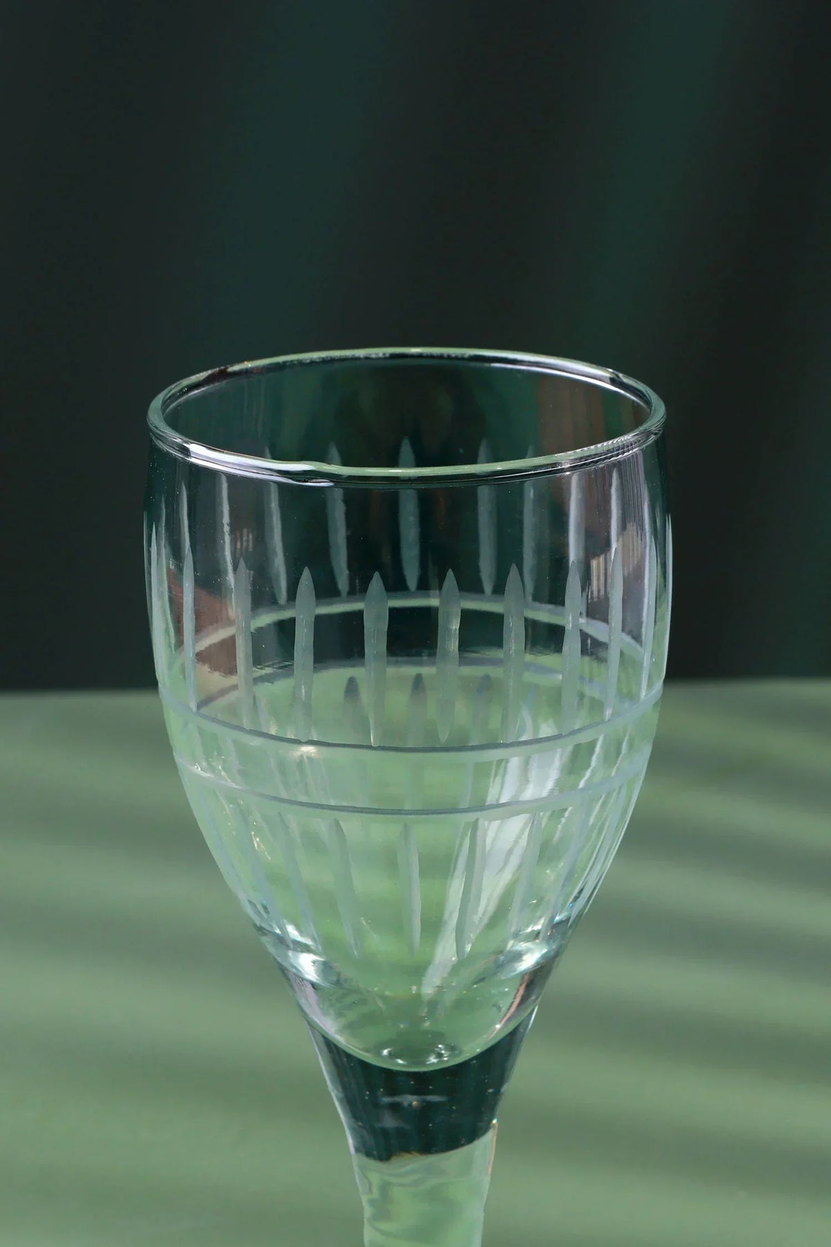 Virelle Hand-Etched Linear Stemmed Wine Goblets Set of 4 — view 5, G Decor