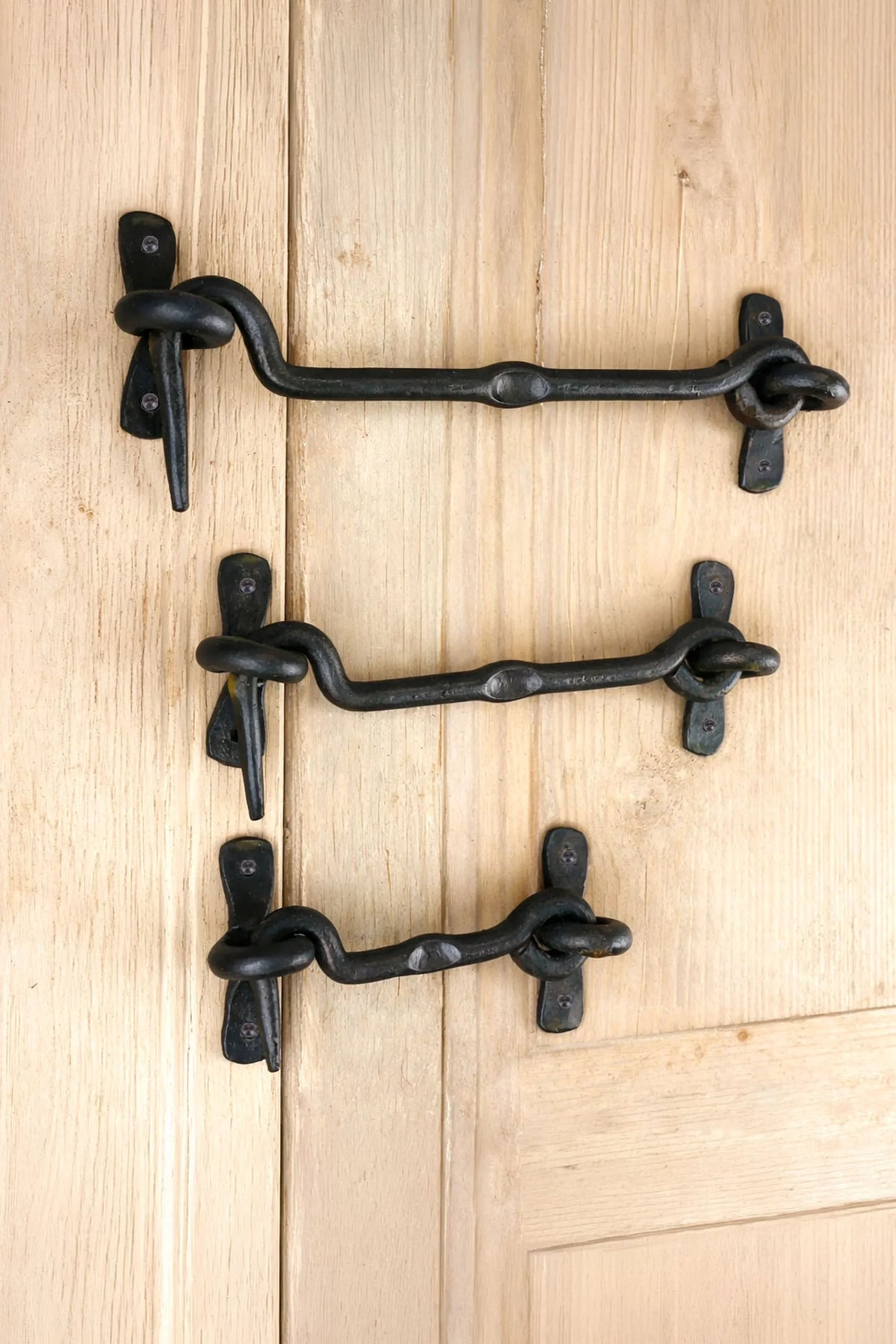 Hand-Forged Hook and Eye Gate Cabin Fastener, Beeswax — G Decor