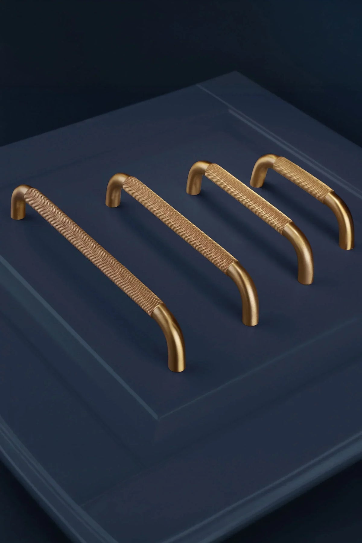 Chesterfield Knurled Brass D Handle in Satin Finish — G Decor