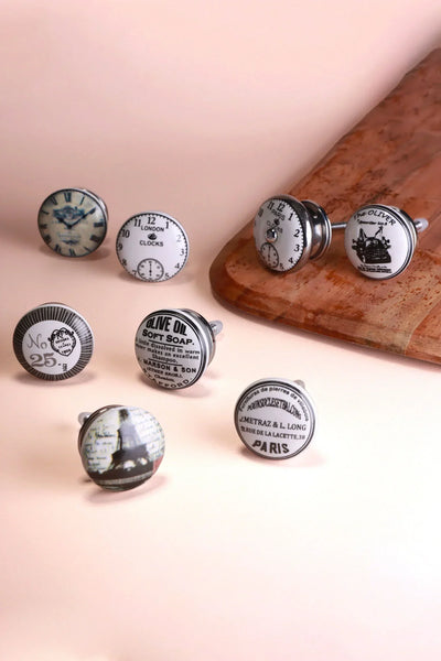 Continental Atelier Europäisches Archiv Keramik Schrankknöpfe Set mit 8