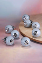 Dove Grey Crackle Ceramic Cabinet Knobs Set of 8 — G Decor