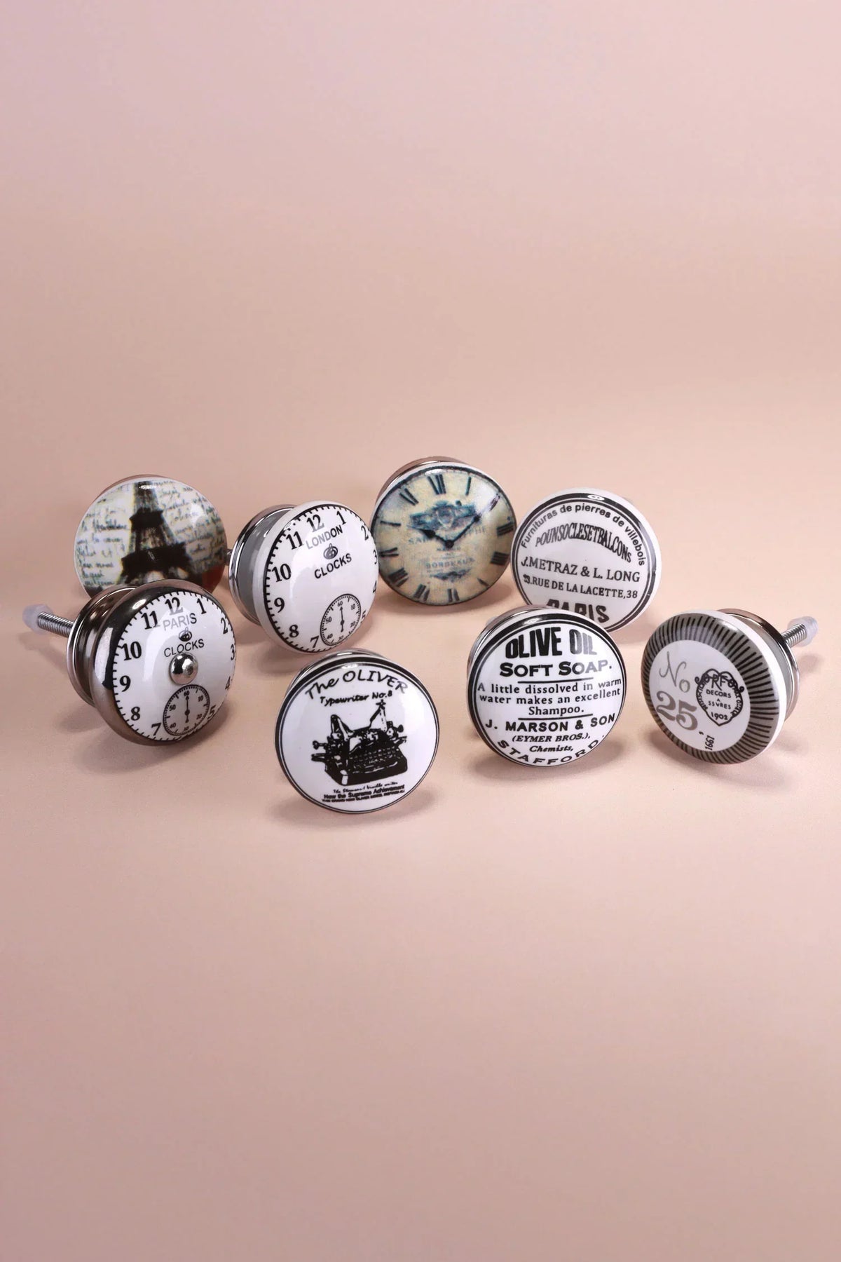 Continental Atelier European Archive Ceramic Cabinet Knobs Set of 8 — alternate view, G Decor