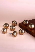 Mughal Floral Engraved Brass Cabinet Knobs Set of 8 — G Decor