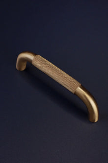 Chesterfield Knurled Brass D Handle in Satin Finish