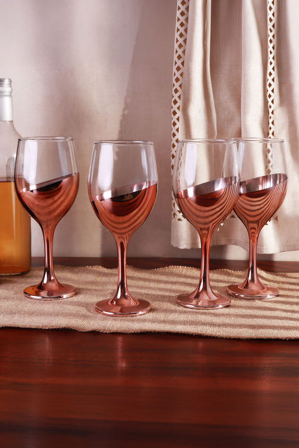 Lot de 4 verres à vin bicolores or rose Sephora