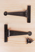 4″ or 6″ Pair of Hand-Forged Penny End T Hinges in Pewter Finish