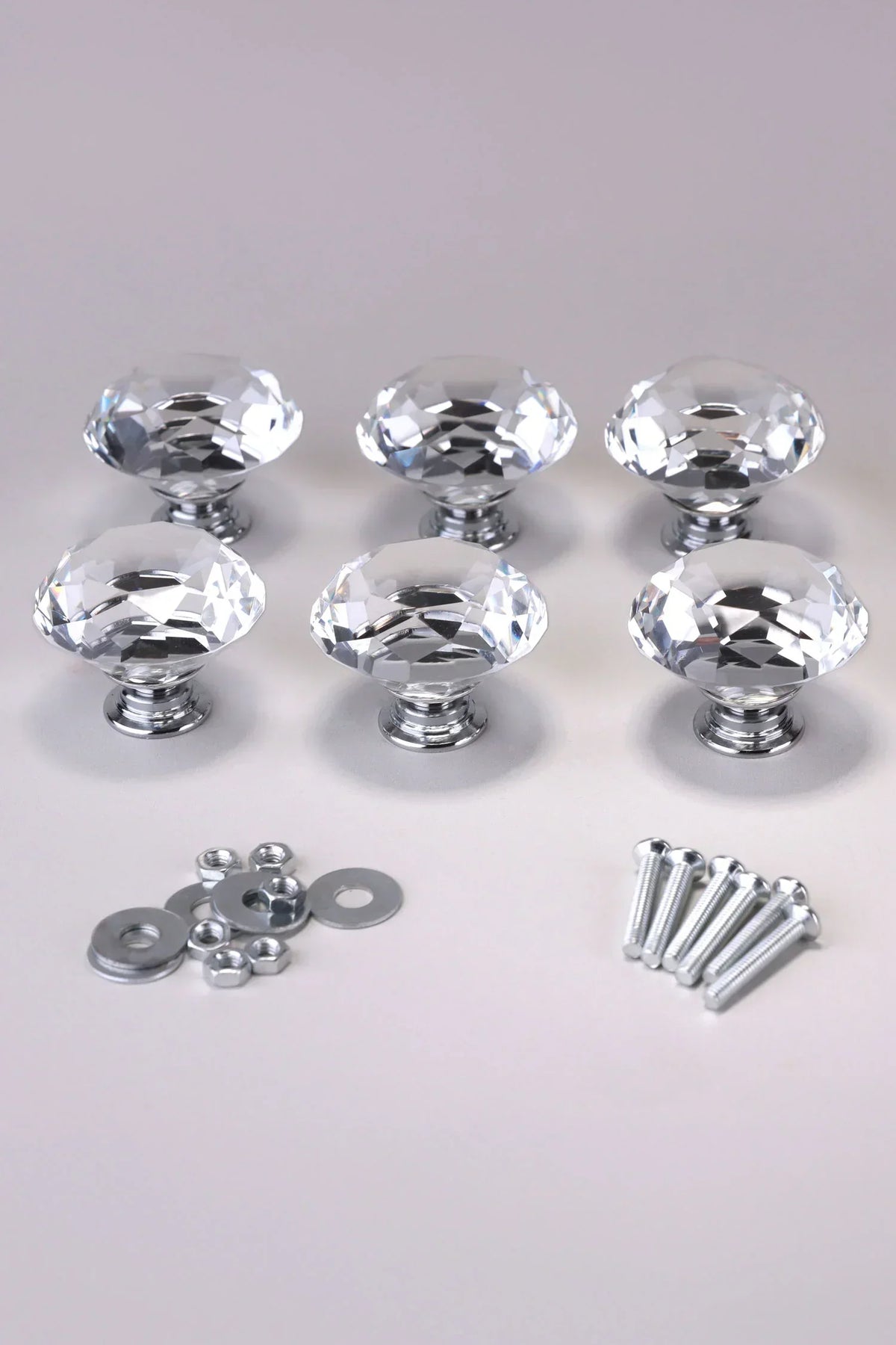Diamond-Cut Clear Crystal Glass Cabinet Knobs, Set of 6 — view 6, G Decor