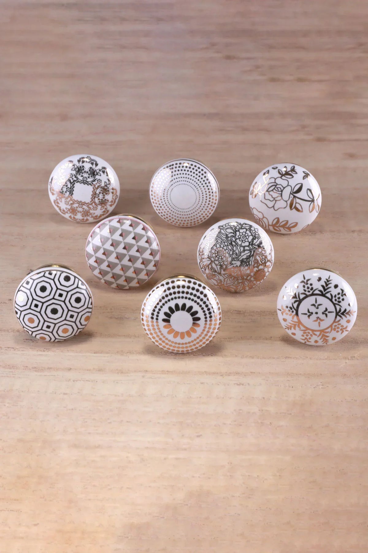 Royal Gold Queen's Grace Ceramic Cabinet Knobs Set of 8 — alternate view, G Decor