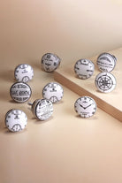 Time Clockmaker Collection Ceramic Cabinet Knobs Set of 10 — G Decor