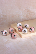Pastel Pink Hand-Painted Ceramic Cabinet Knobs Set of 8 — G Decor