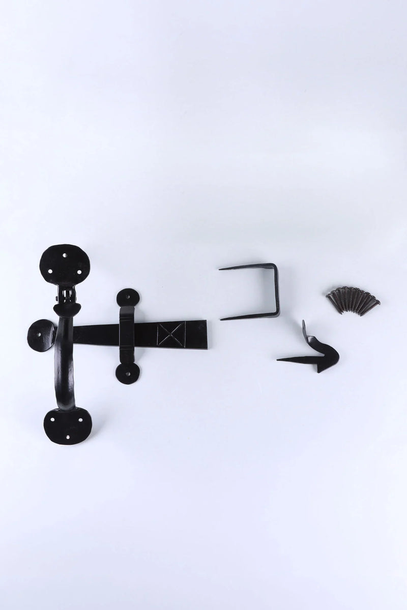 Penny End Hand-Forged Suffolk Thumb Latch in Black Finish