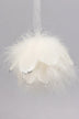 White Feather Christmas Bauble with Silver Glitter Tips — alternate view, G Decor