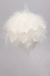 White Feather Christmas Bauble with Silver Glitter Tips — close-up view, G Decor