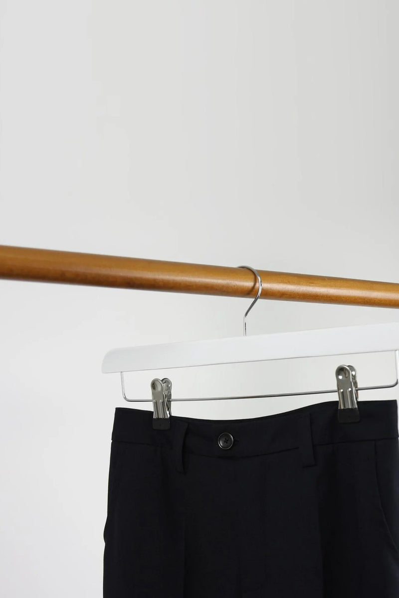 Wooden Trouser Hangers with Clips, Pack of 10