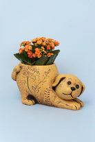 Hand-Finished Sculptural Cement Dog Planter — G Decor
