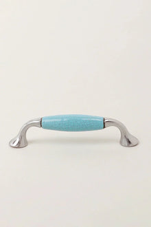 Quiet Living Hand-Painted Crackle Ceramic Pull Handle in Soft Pastel