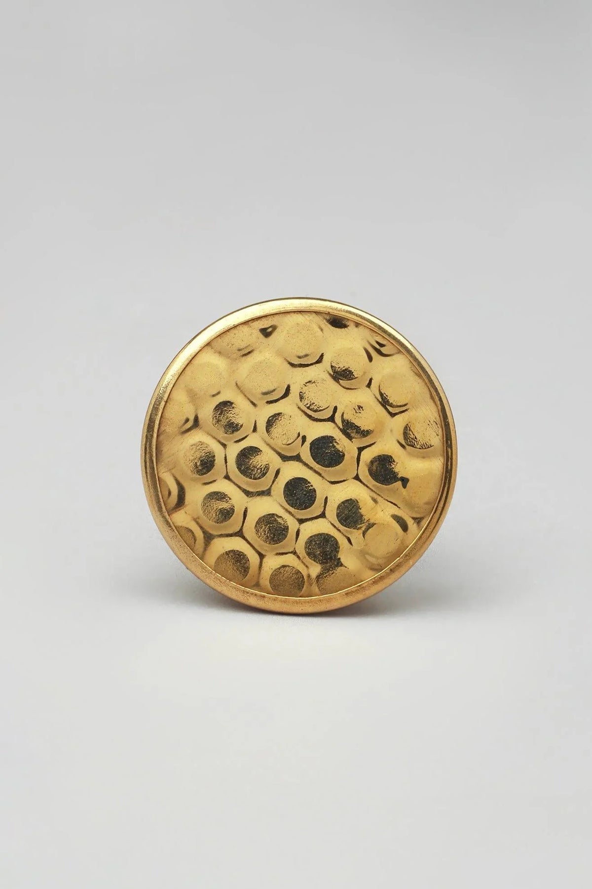 Antique Brass Honeywax Round Cabinet Pull Knob — view 5, G Decor