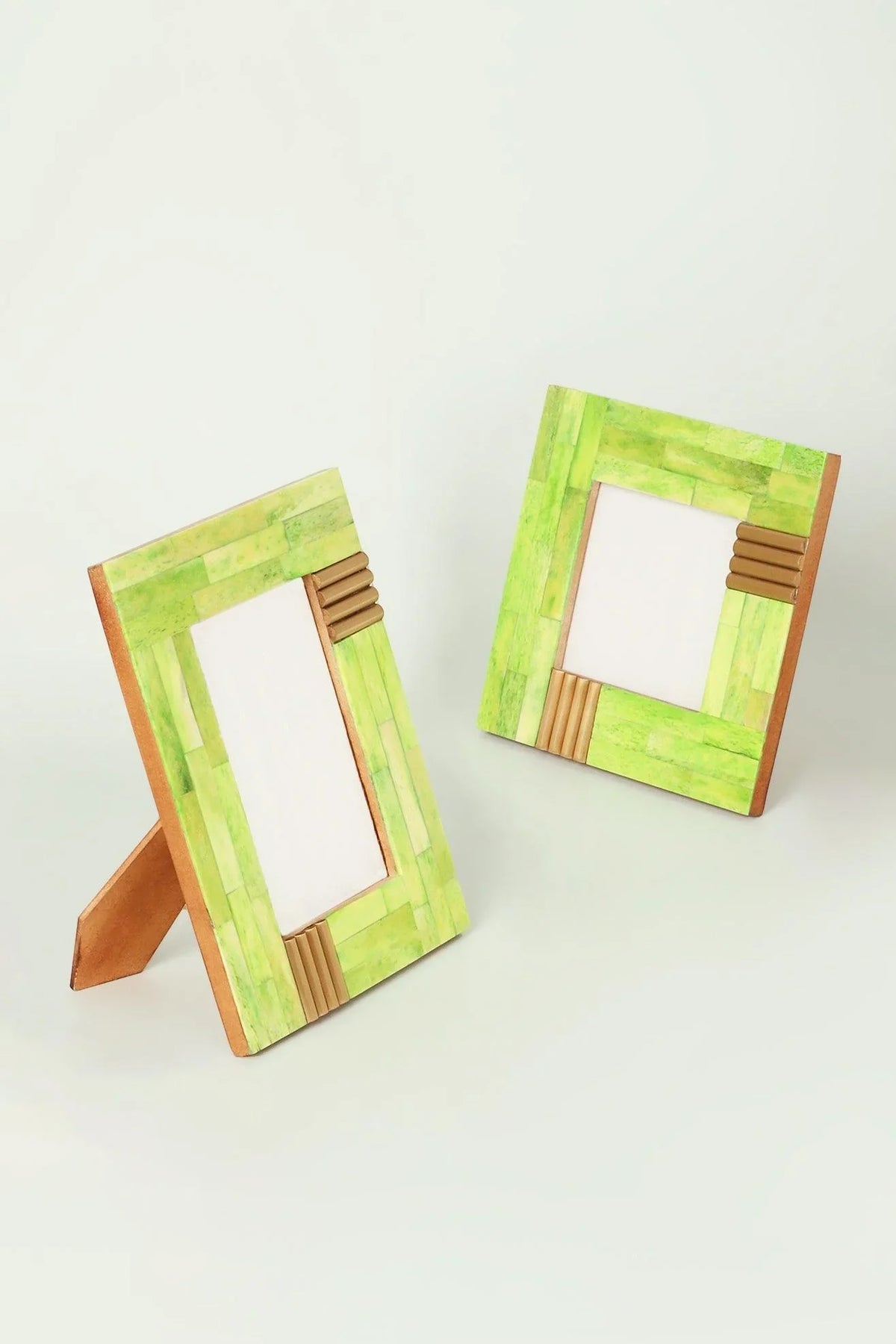 Colour Splash Bone and Brass Photo Frame — close-up view, G Decor