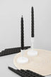 Coraline Nocturra Matte Black Twisted Taper Candles — G Decor