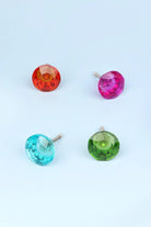 Crystal Faceted Glass Cabinet Knob in Jewel Tones, 42mm — G Decor
