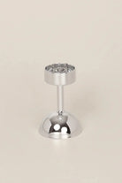 Set of 3 Silver Clear Glass Candle Holders — close-up view, G Decor