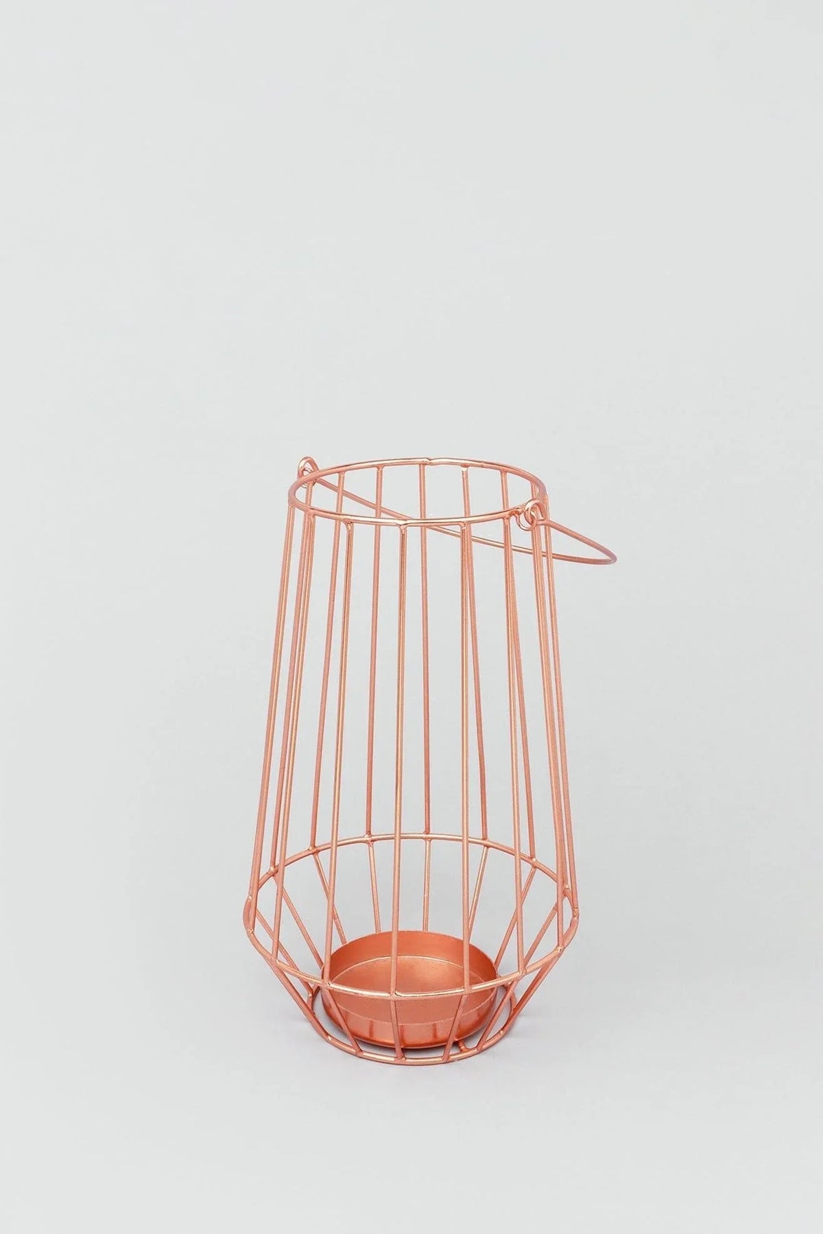 Harper Copper and Glass Geometric Candle Holder — close-up view, G Decor