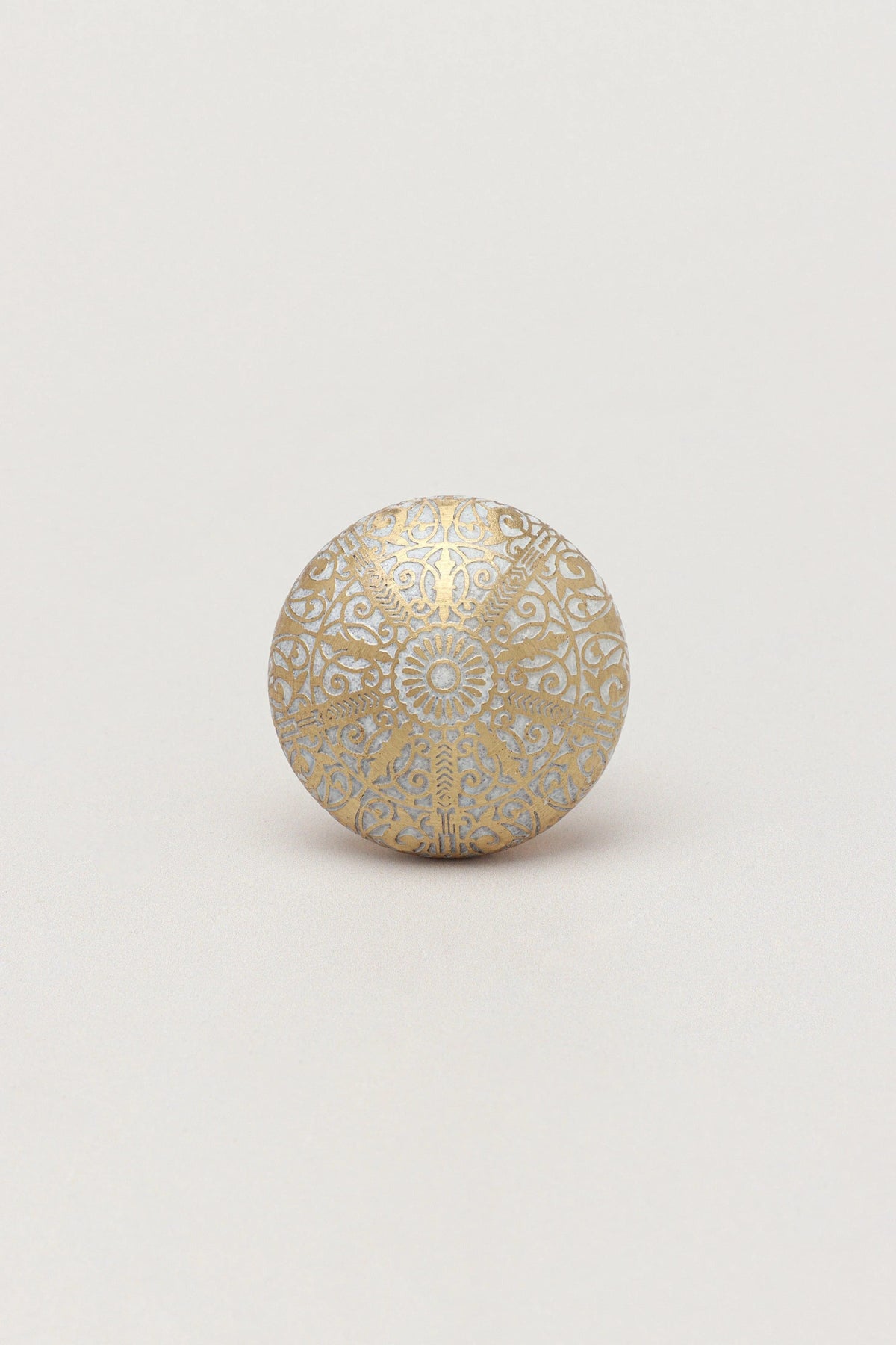 Golden Brass Monarchy Cabinet Knob — close-up view, G Decor