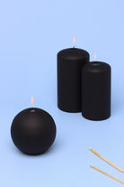 Henry Velvet Matte Soft Touch Pillar Candle in Black — G Decor