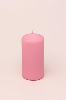 Henry Velvet Matte Soft Touch Pillar Candle in Powder Pink