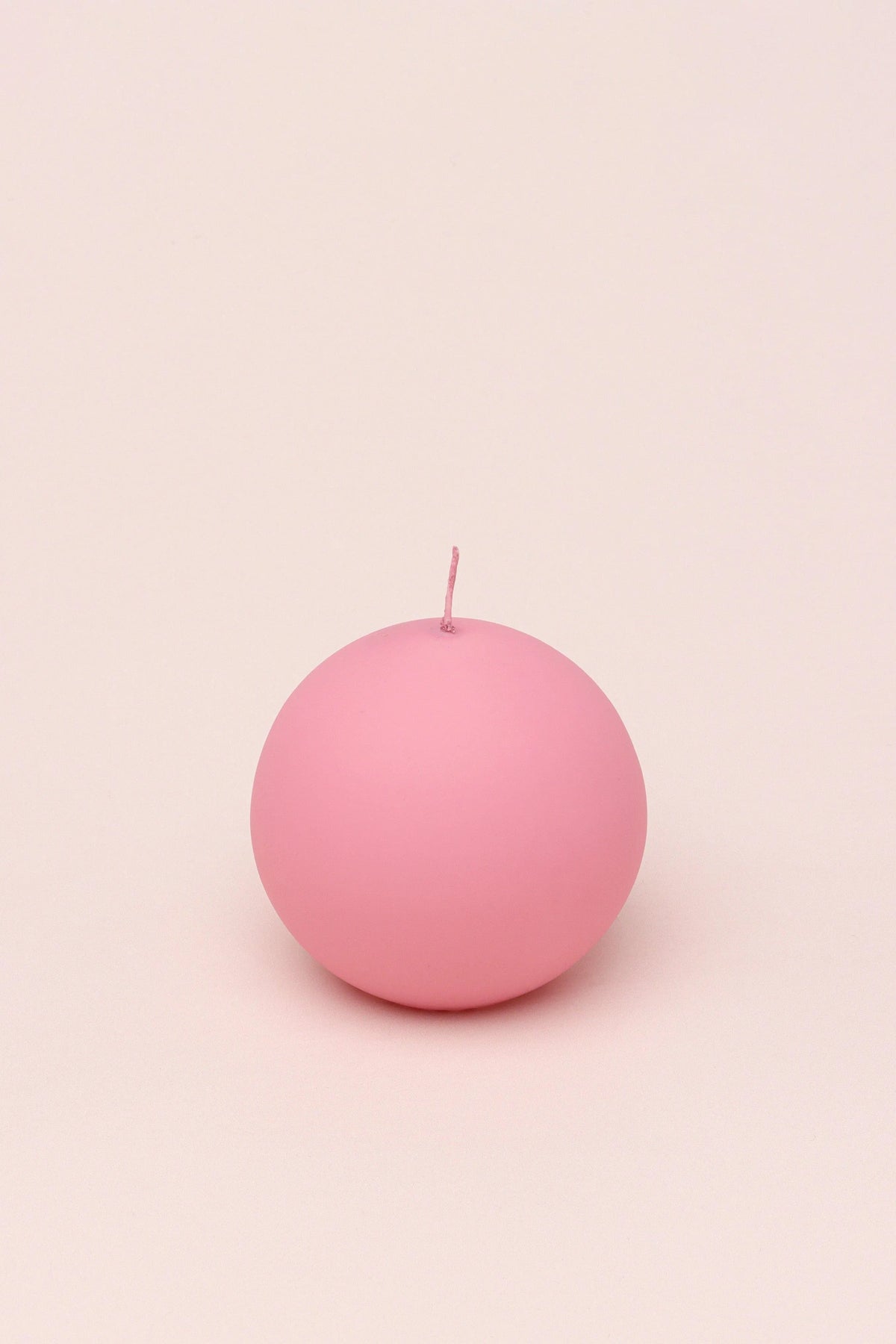 Henry Velvet Matte Soft Touch Pillar Candle in Powder Pink — lifestyle view, G Decor