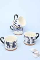 Milo Blue Brushstroke Ceramic Mugs, Set of 4 — G Decor