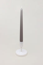 Nordlys Matte Grey Tall Taper Candles — close-up view, G Decor