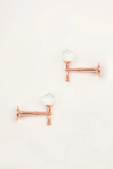 Pair of Faceted Crystal Curtain Holdbacks in Rose Gold