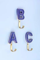 Personalised Royal Blue Crackle Monogram Coat Hook — view 5, G Decor