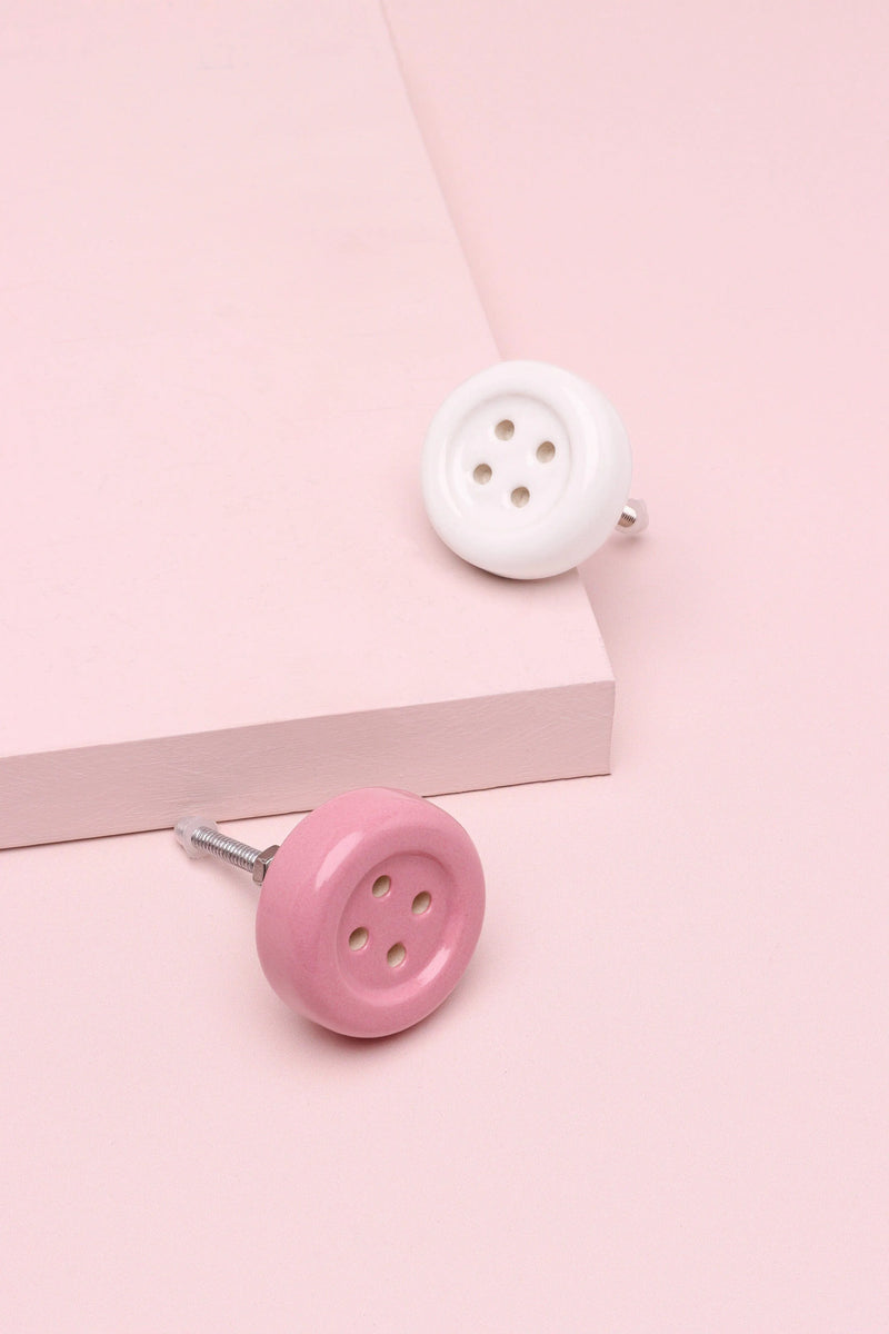Playful Button Ceramic Cabinet Knob