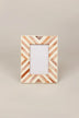 Santa Fe Bone and Wood Chevron Photo Frame — lifestyle view, G Decor