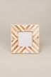 Santa Fe Bone and Wood Chevron Photo Frame — view 5, G Decor