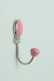 Savoy Ceramic Wall Hook in Sorbet Tones with Chrome