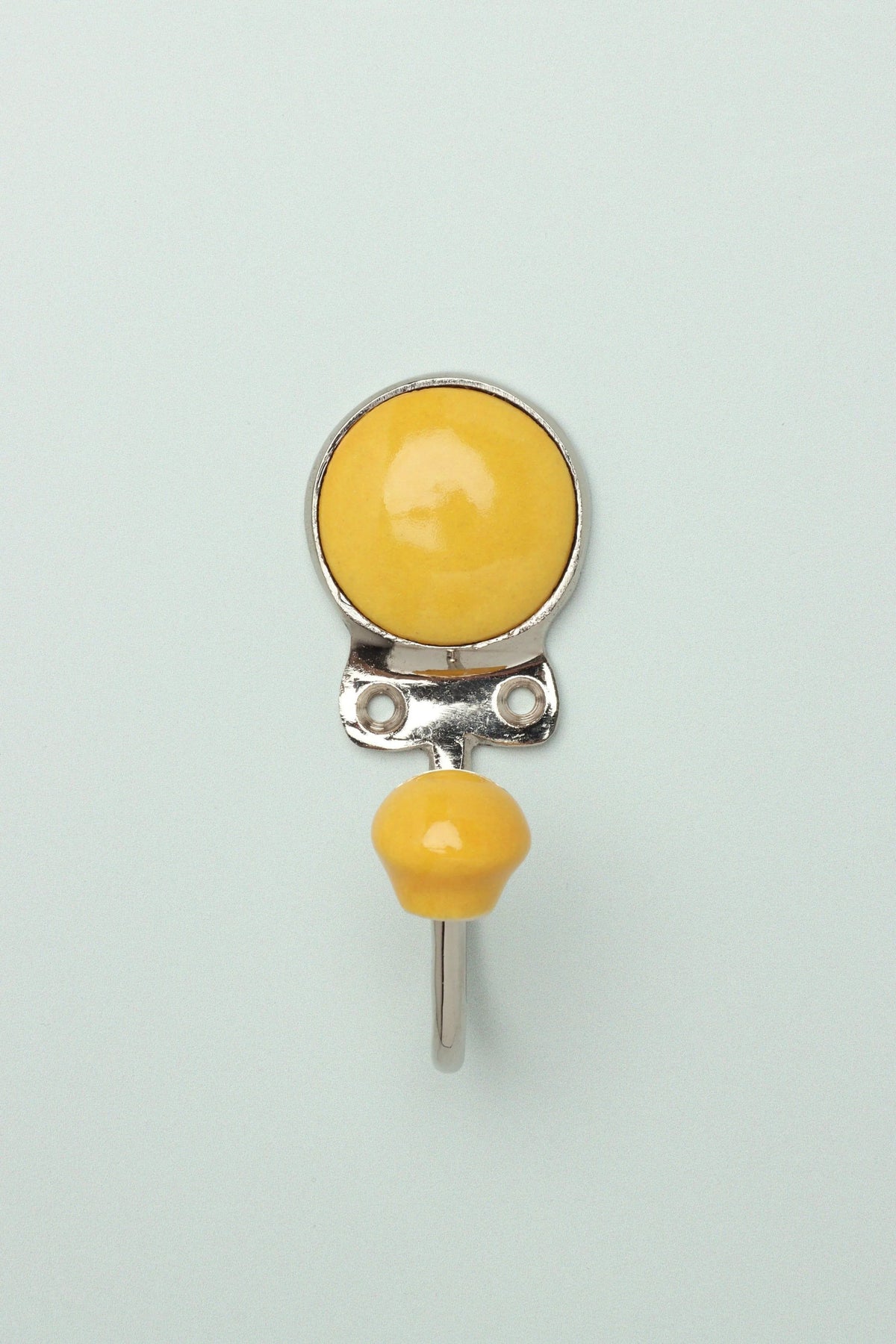Savoy Ceramic Wall Hook in Sorbet Tones with Chrome — close-up view, G Decor