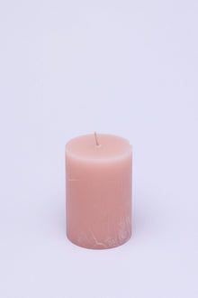 Scented Breeze Marbled Pillar Candle in Pink with Soft Blossom
