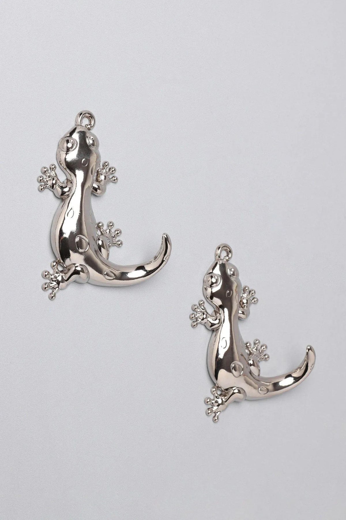 Pair of Lizard Silver Sculpted Wall Hooks — G Decor