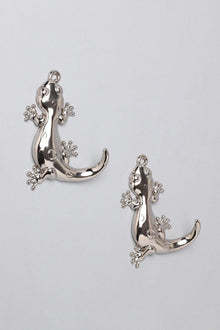 Pair of Lizard Silver Sculpted Wall Hooks