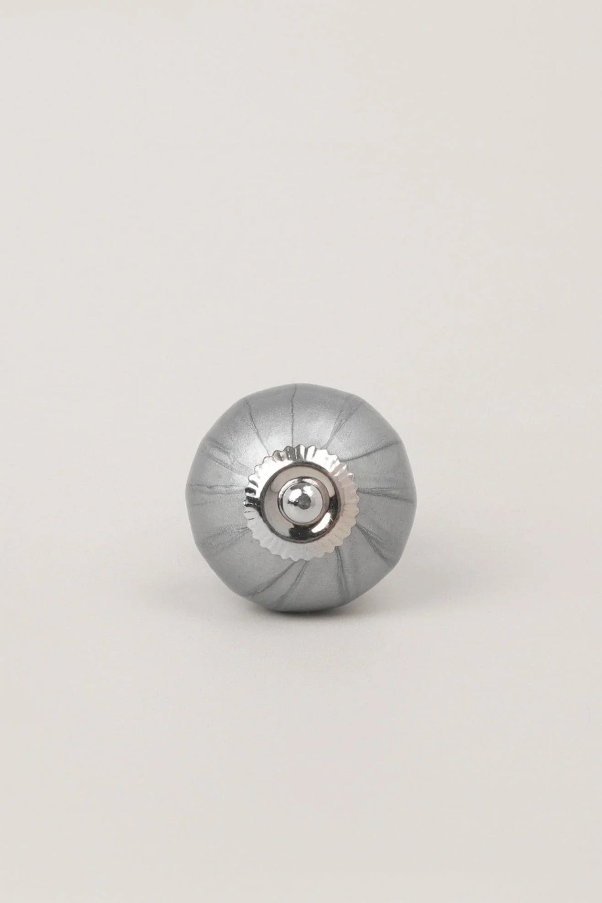 Silver Sweet Praline Crackle Ceramic Cabinet Knob — close-up view, G Decor