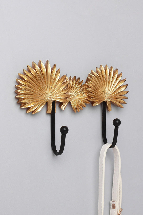 Soleil Palm Duo Goldene Tropische Blatt-Wandhaken