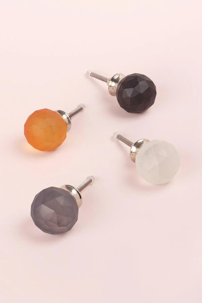 Velvet Glow Gemstone Glass Cabinet Pull Knob in Noir