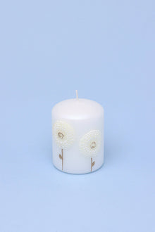 White Bloom Serenity Margaret Flower Sculpted Pillar Candle